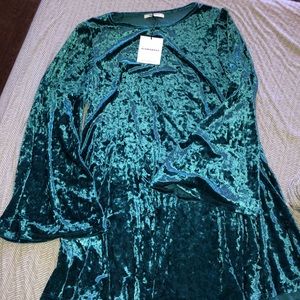 Glamorous Crushed Velvet Blue Dress SIZE 14 NWT